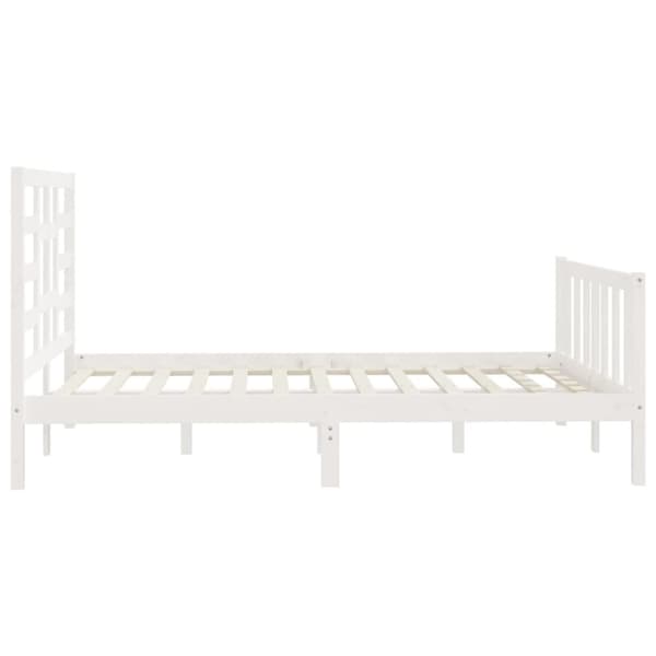 vidaXL Sängram vit massiv furu 160x200 cm -  Sängar & sängramar