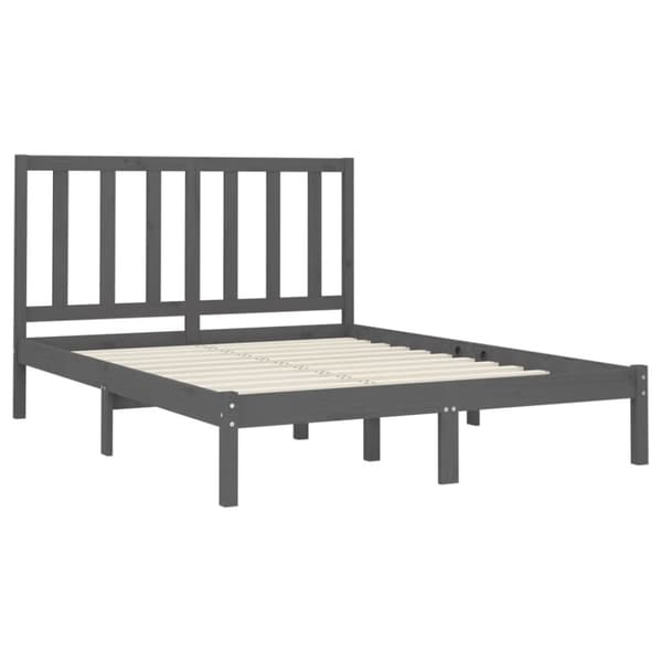 vidaXL Sängram grå massivt trä 120x200 cm enkelsäng -  Sängar & sängramar