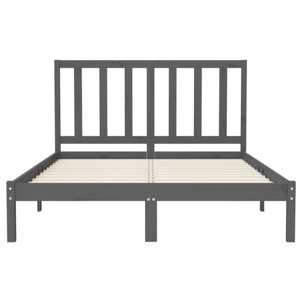 vidaXL Sängram grå massivt trä 120x200 cm enkelsäng -  Sängar & sängramar