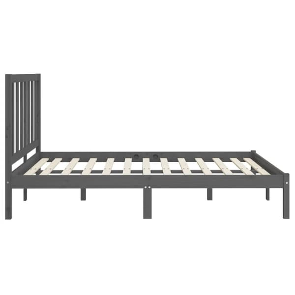 vidaXL Sängram grå massivt trä 120x200 cm enkelsäng -  Sängar & sängramar