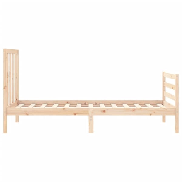 vidaXL Sängram med huvudgavel 90x200 cm massivt trä - Sängar & sängramar