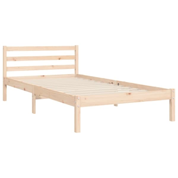 vidaXL Sängram med huvudgavel 90x200 cm massivt trä -  Sängar & sängramar