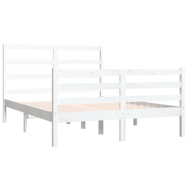 vidaXL Sängynrunko valkoinen täysi mänty 120x190 cm Small Double -  Sängyt & sängynrungot