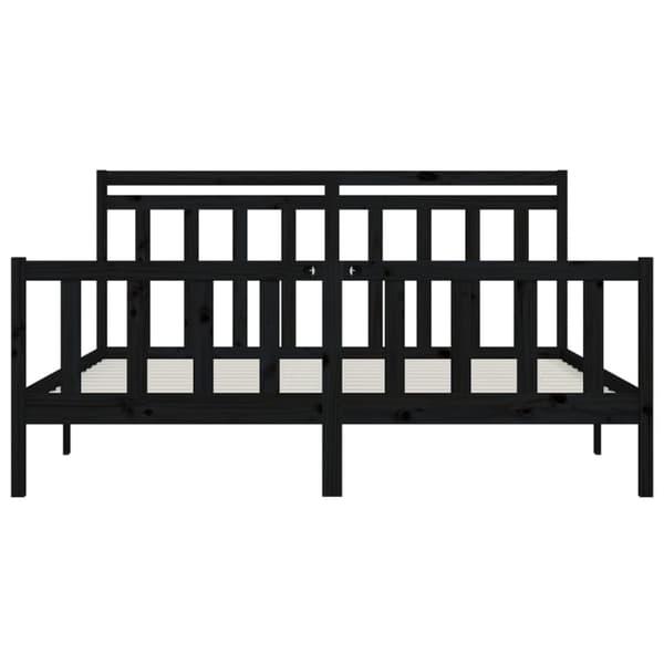 vidaXL sengeramme 200x200 cm massivt fyrretræ sort - Senge & sengeramme