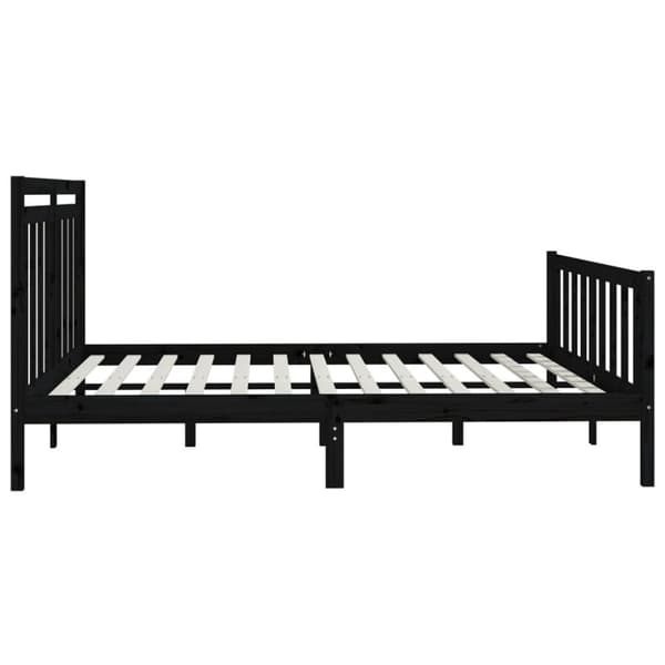 vidaXL sengeramme 200x200 cm massivt fyrretræ sort - Senge & sengeramme