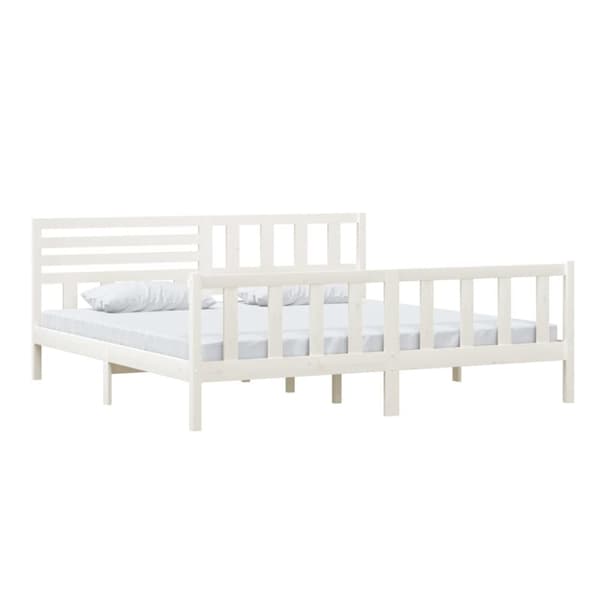 vidaXL sengeramme 200x200 cm massivt træ hvid -  Senge & sengeramme