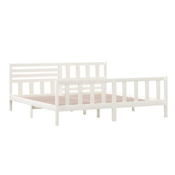 vidaXL sengeramme 200x200 cm massivt træ hvid -  Senge & sengeramme