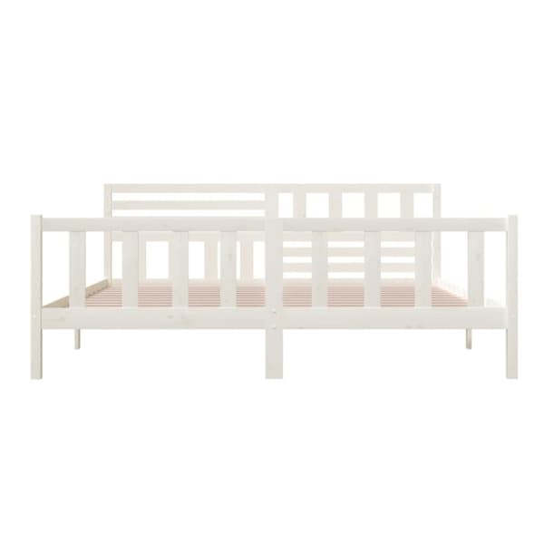 vidaXL sengeramme 200x200 cm massivt træ hvid -  Senge & sengeramme