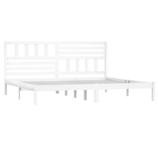 vidaXL sengeramme 200x200 cm massivt fyrretræ hvid - Senge & sengeramme