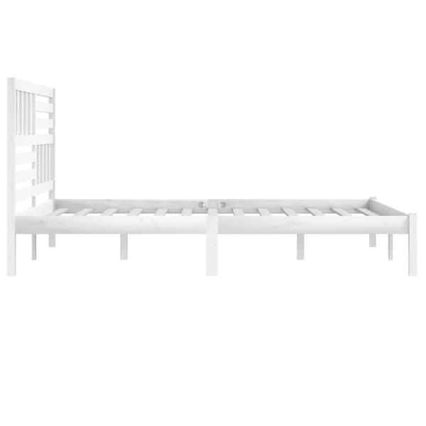 vidaXL sengeramme 200x200 cm massivt fyrretræ hvid - Senge & sengeramme