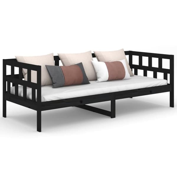 vidaXL Dagbädd svart 80x200 cm massiv furu -  Sängar & sängramar