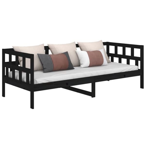 vidaXL Dagbädd svart 80x200 cm massiv furu -  Sängar & sängramar