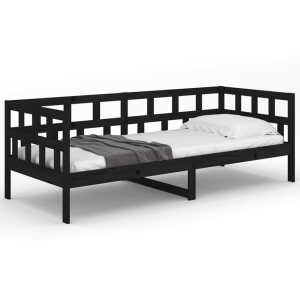 vidaXL Dagbädd svart 80x200 cm massiv furu -  Sängar & sängramar