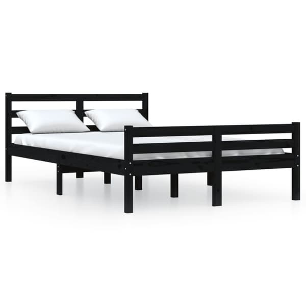 vidaXL sengeramme 160x200 cm massivt træ sort - Senge & sengeramme