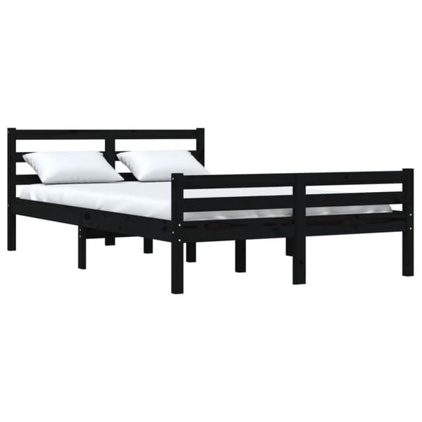 vidaXL sengeramme 160x200 cm massivt træ sort - Senge & sengeramme