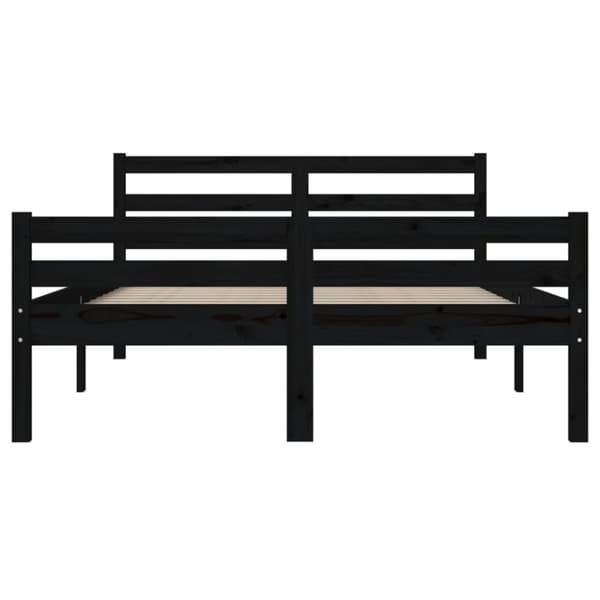vidaXL sengeramme 160x200 cm massivt træ sort -  Senge & sengeramme
