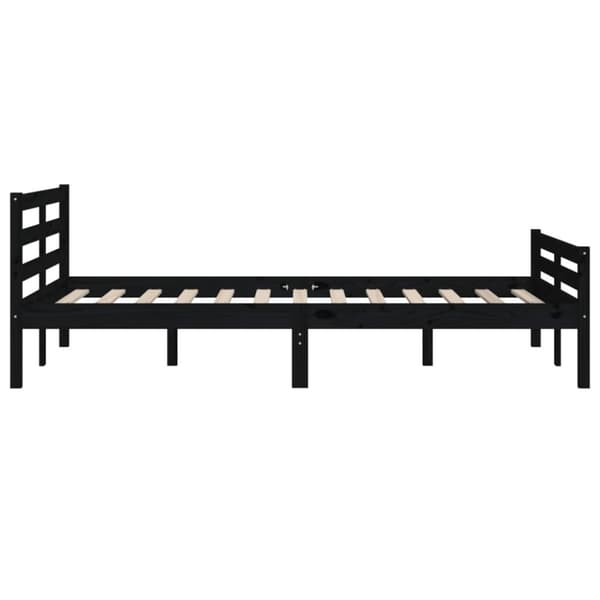 vidaXL sengeramme 160x200 cm massivt træ sort - Senge & sengeramme