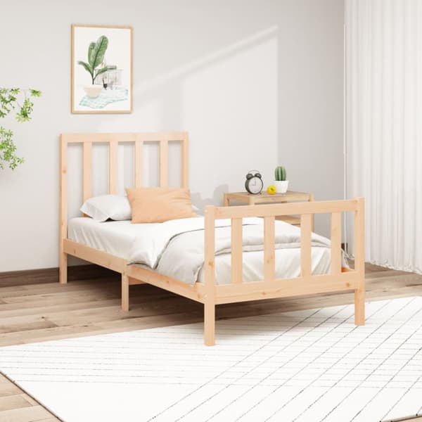 vidaXL Sängram massiv furu 90x200 cm - Sängar & sängramar