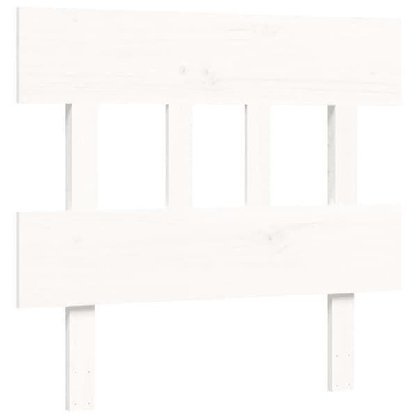 vidaXL Sängram med huvudgavel vit 90x200 cm massivt trä - Sängar & sängramar