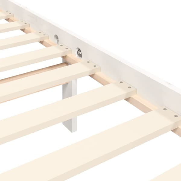 vidaXL Sängram med huvudgavel vit 90x200 cm massivt trä - Sängar & sängramar