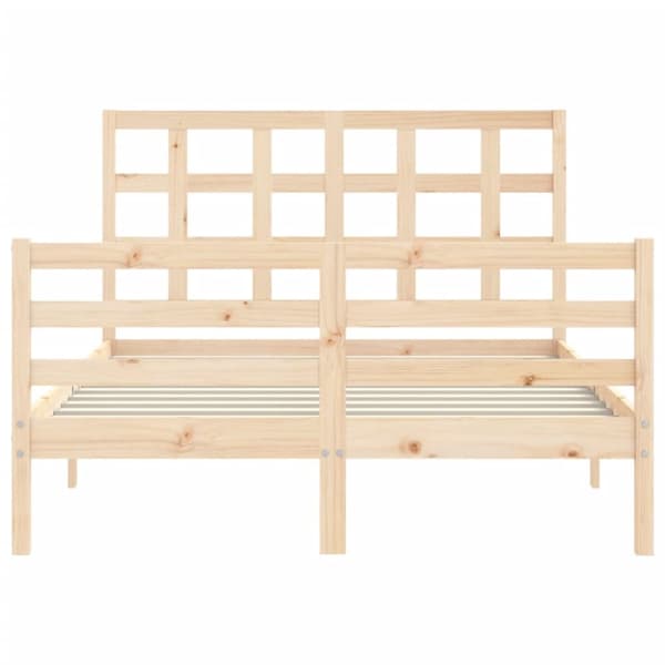 vidaXL sengeramme med sengegavl Small Double massivt træ - Senge & sengeramme