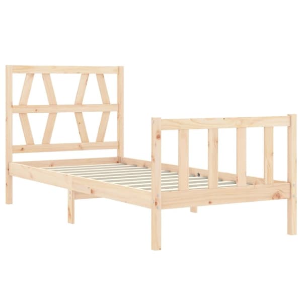 vidaXL sengeramme med sengegavl 90x200 cm massivt træ -  Senge & sengeramme