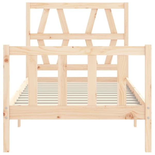 vidaXL sengeramme med sengegavl 90x200 cm massivt træ -  Senge & sengeramme