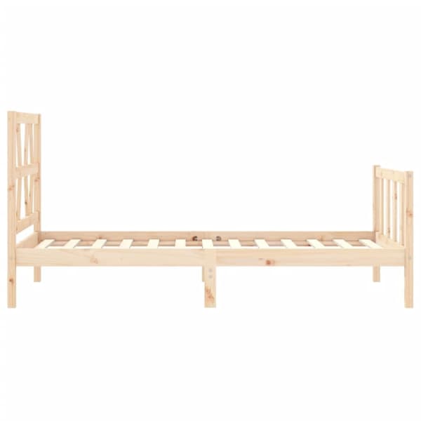 vidaXL sengeramme med sengegavl 90x200 cm massivt træ -  Senge & sengeramme