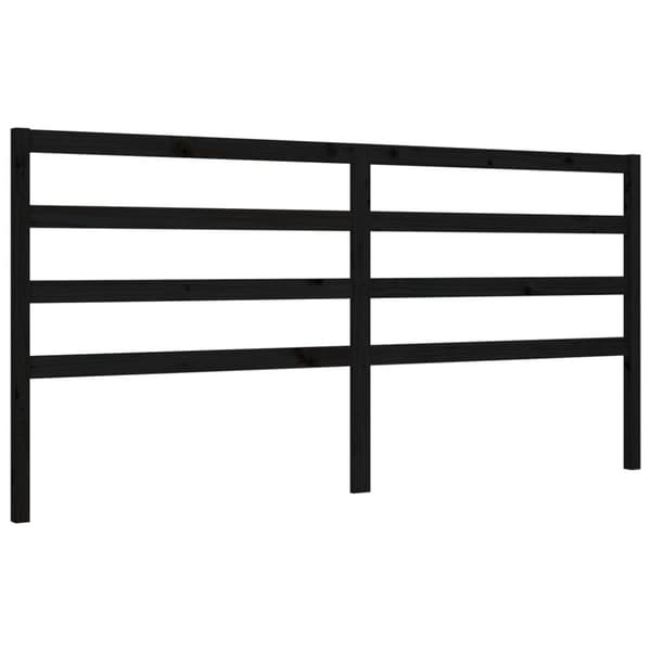 vidaXL sengeramme med sengegavl 200x200 cm massivt træ sort - Senge & sengeramme