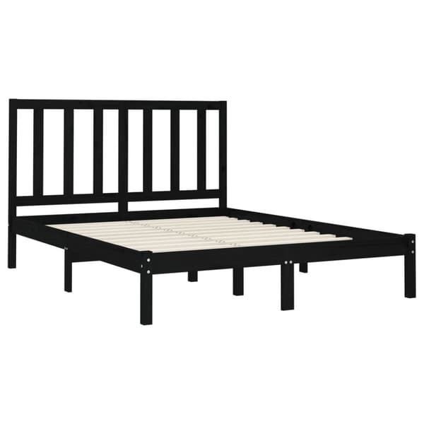 vidaXL Sängynrunko musta täysi puu 120x200 cm -  Sängyt & sängynrungot