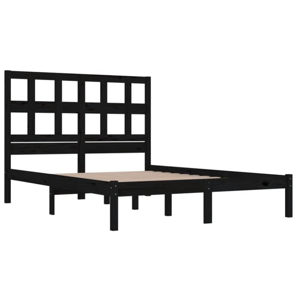 vidaXL sengeramme 200x200 cm massivt fyrretræ sort - Senge & sengeramme