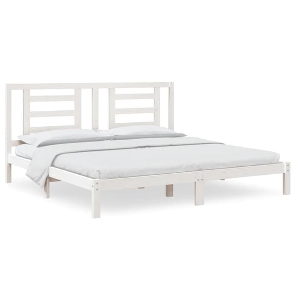 vidaXL sengeramme 200x200 cm massivt fyrretræ hvid - Senge & sengeramme