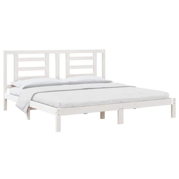 vidaXL sengeramme 200x200 cm massivt fyrretræ hvid - Senge & sengeramme