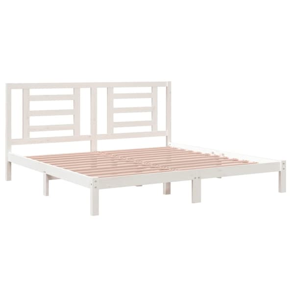 vidaXL sengeramme 200x200 cm massivt fyrretræ hvid - Senge & sengeramme