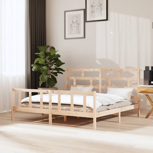 vidaXL sengeramme 200x200 cm massivt fyrretræ - Senge & sengeramme