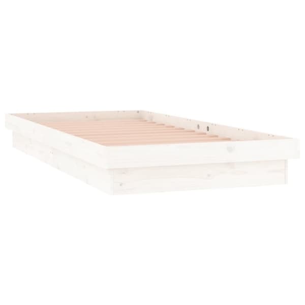 vidaXL sengeramme med LED-lys 90x200 cm massivt træ hvid - Senge & sengeramme
