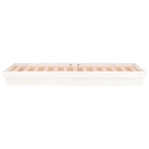 vidaXL sengeramme med LED-lys 90x200 cm massivt træ hvid - Senge & sengeramme
