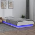 Miniatyrbillede 1 af 11: vidaXL sengeramme med LED-lys 90x200 cm massivt træ hvid -  Senge & sengeramme
