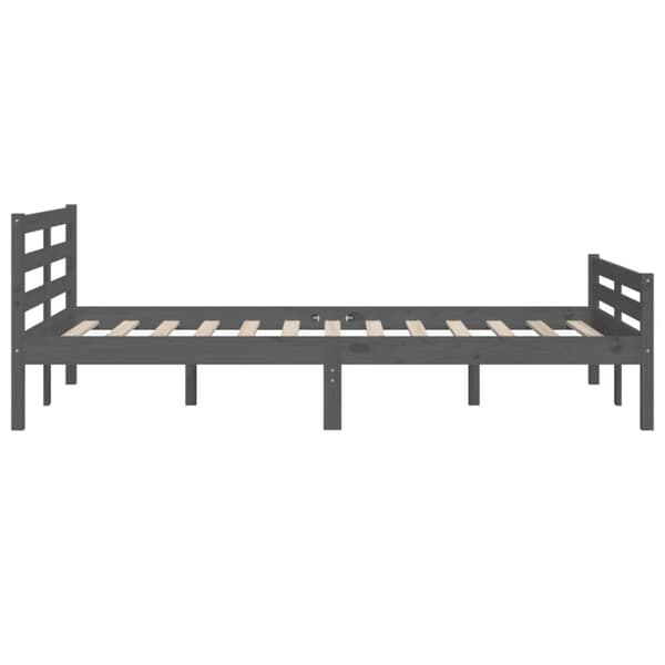 vidaXL Sängynrunko harmaa täysi mänty 135x190 cm Double -  Sängyt & sängynrungot