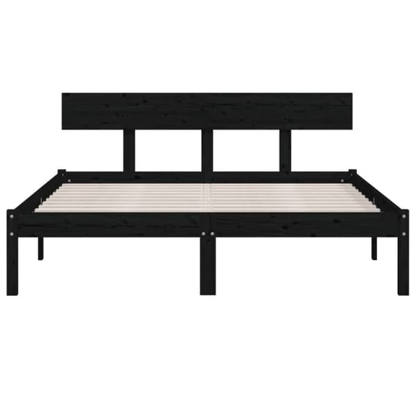 vidaXL sengeramme 120x200 cm massivt fyrretræ sort -  Senge & sengeramme
