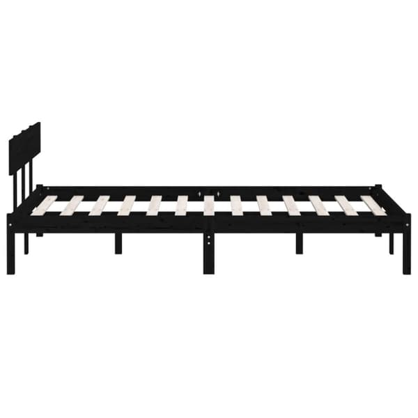 vidaXL sengeramme 120x200 cm massivt fyrretræ sort -  Senge & sengeramme