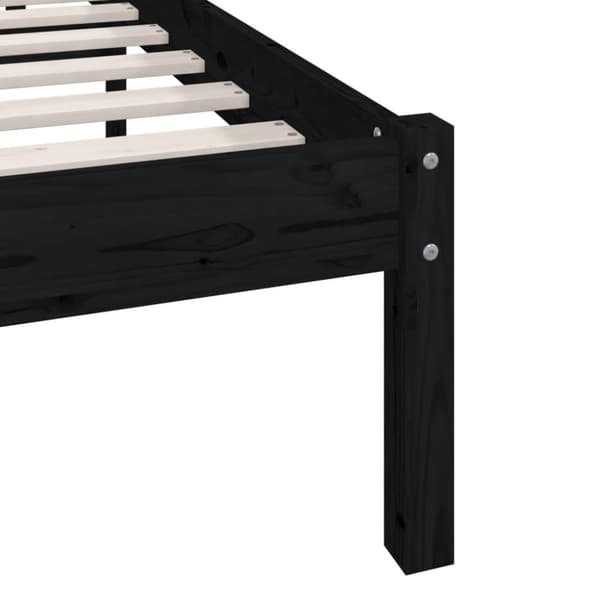 vidaXL sengeramme 120x200 cm massivt fyrretræ sort -  Senge & sengeramme