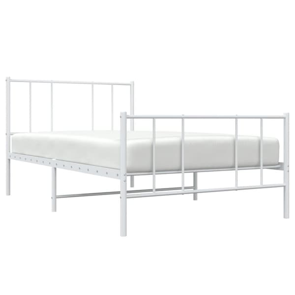vidaXL sengeramme med sengegavl og fodgærde 80x200 cm metal hvid - Senge & sengeramme