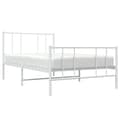 Miniatyrbillede 4 af 11: vidaXL sengeramme med sengegavl og fodgærde 80x200 cm metal hvid -  Senge & sengeramme