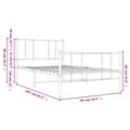 Miniatyrbillede 11 af 11: vidaXL sengeramme med sengegavl og fodgærde 80x200 cm metal hvid -  Senge & sengeramme