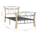 Miniatyrbillede 8 af 8: vidaXL sengestel 90x200 cm metal sort -  Senge & sengeramme