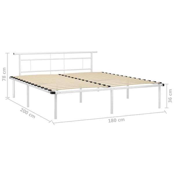 vidaXL Sängynrunko valkoinen metalli 180x200 cm - Sängyt & sängynrungot