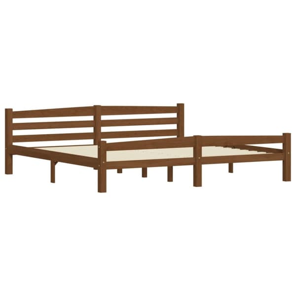 vidaXL sengestel 200x200 cm massivt fyrretræ gyldenbrun - Senge & sengeramme