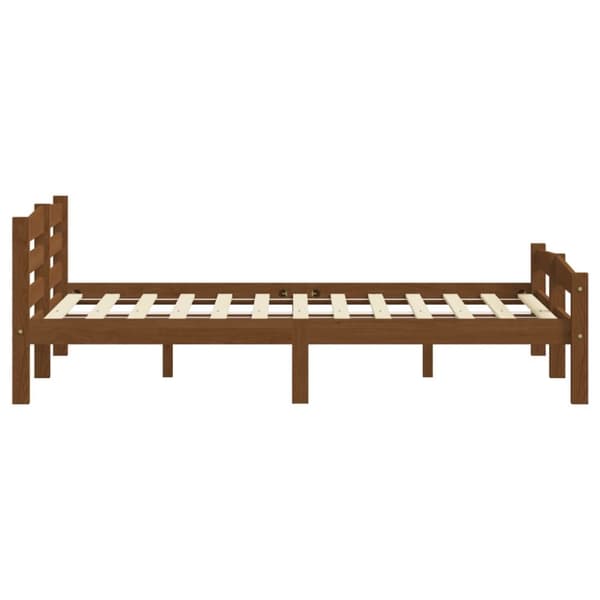 vidaXL sengestel 200x200 cm massivt fyrretræ gyldenbrun - Senge & sengeramme
