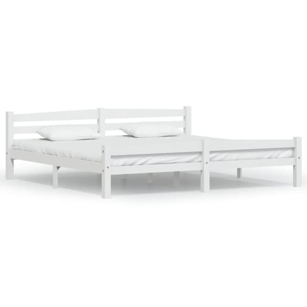 vidaXL sengestel 200x200 cm massivt fyrretræ hvid - Senge & sengeramme